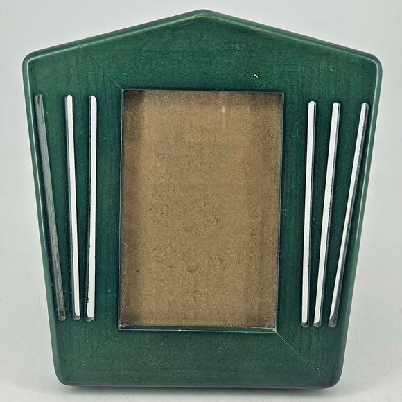 Vintage green art deco style Fetco cutout Wood Photo Picture Frame - Picture 1 of 3